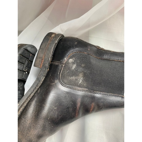 FRYE Tyler Flex Chelsea Leather Black Ankle Boots Vibram 7.5 Western Heritage - Picture 4 of 10